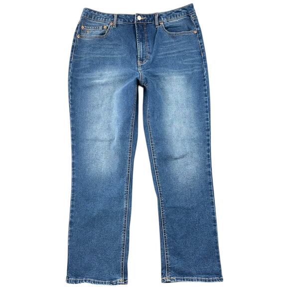 Frye Denim - Frye Straight Leg Jeans Medium Wash Stretch Denim - 14